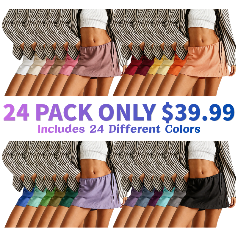 Women's Cotton Linen A-Line Mini Skorts
