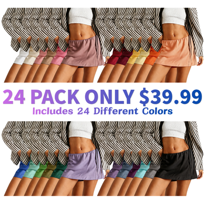 Women's Cotton Linen A-Line Mini Skorts