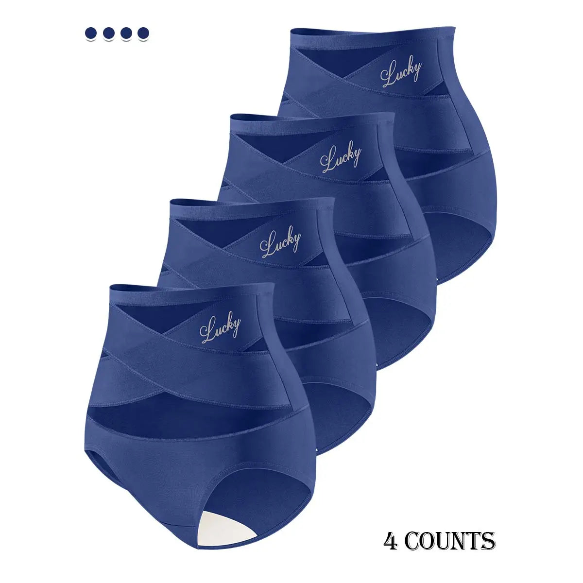 Plus-Size High-Waist Cross Tummy Control Panties