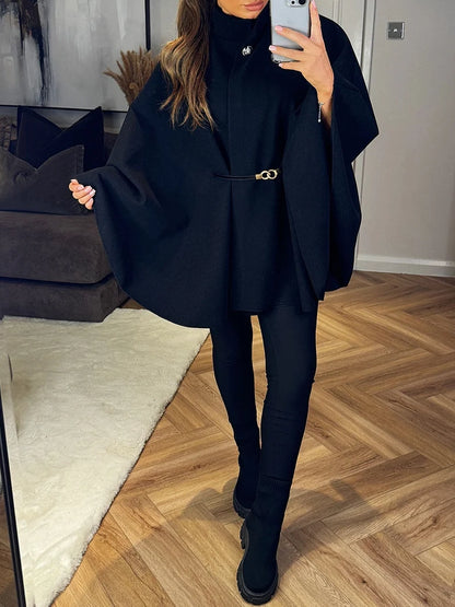 Wool Belted Cape - The Ultimate Statement in Elegant Outerwear