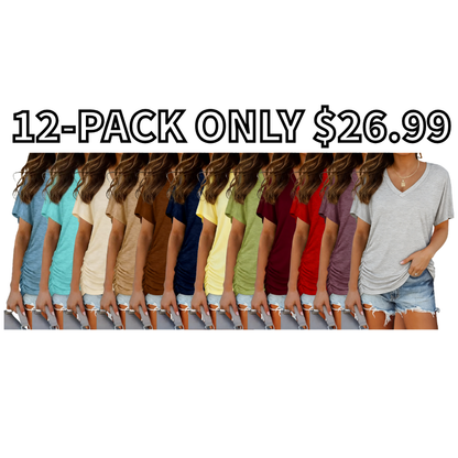 Women's Side Shirring Loose Fit Casual Top