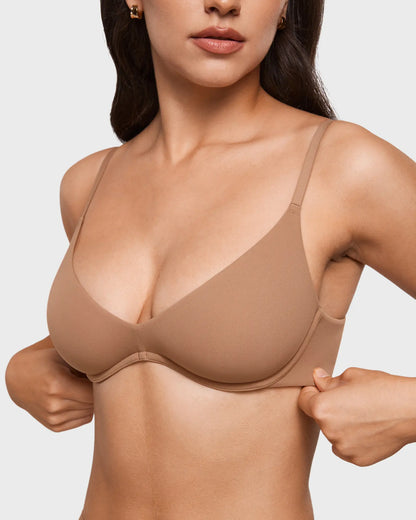 Women's Plunge Bra - Unlined Underwire Sexy Demi Balconette Bras