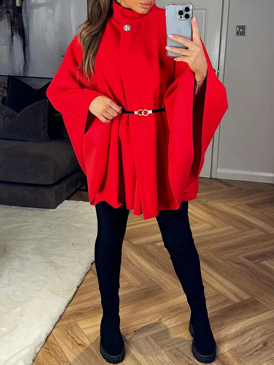 Wool Belted Cape - The Ultimate Statement in Elegant Outerwear
