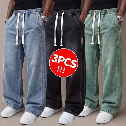 Men's Stretch Cotton Loose Fit Jeans