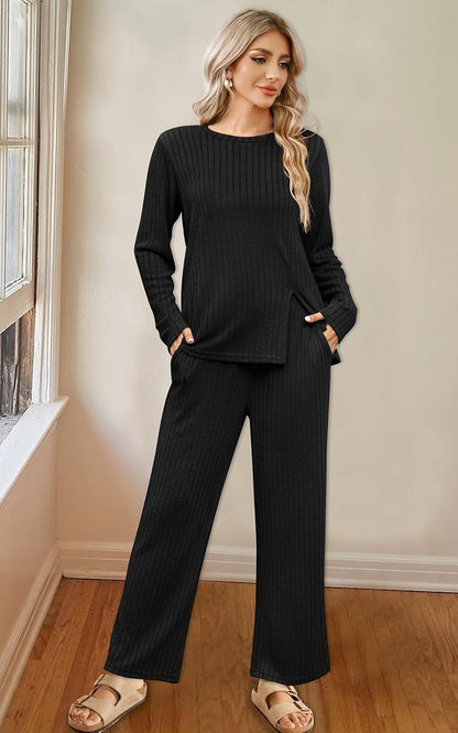 FACTORY SALE Womens Two Piece Outfits Lounge Sets Cozy Sweater Loungewear with Pockets 2025