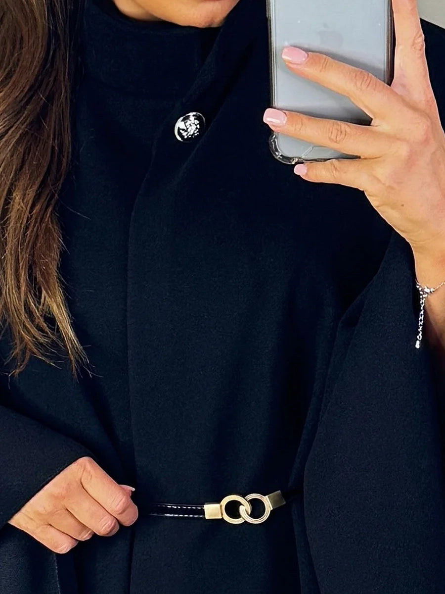 Wool Belted Cape - The Ultimate Statement in Elegant Outerwear