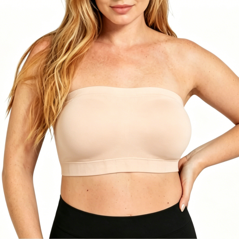 Truekind Wireless Strapless Bandeau Bra Anti-Slip Removable Convertible Straps