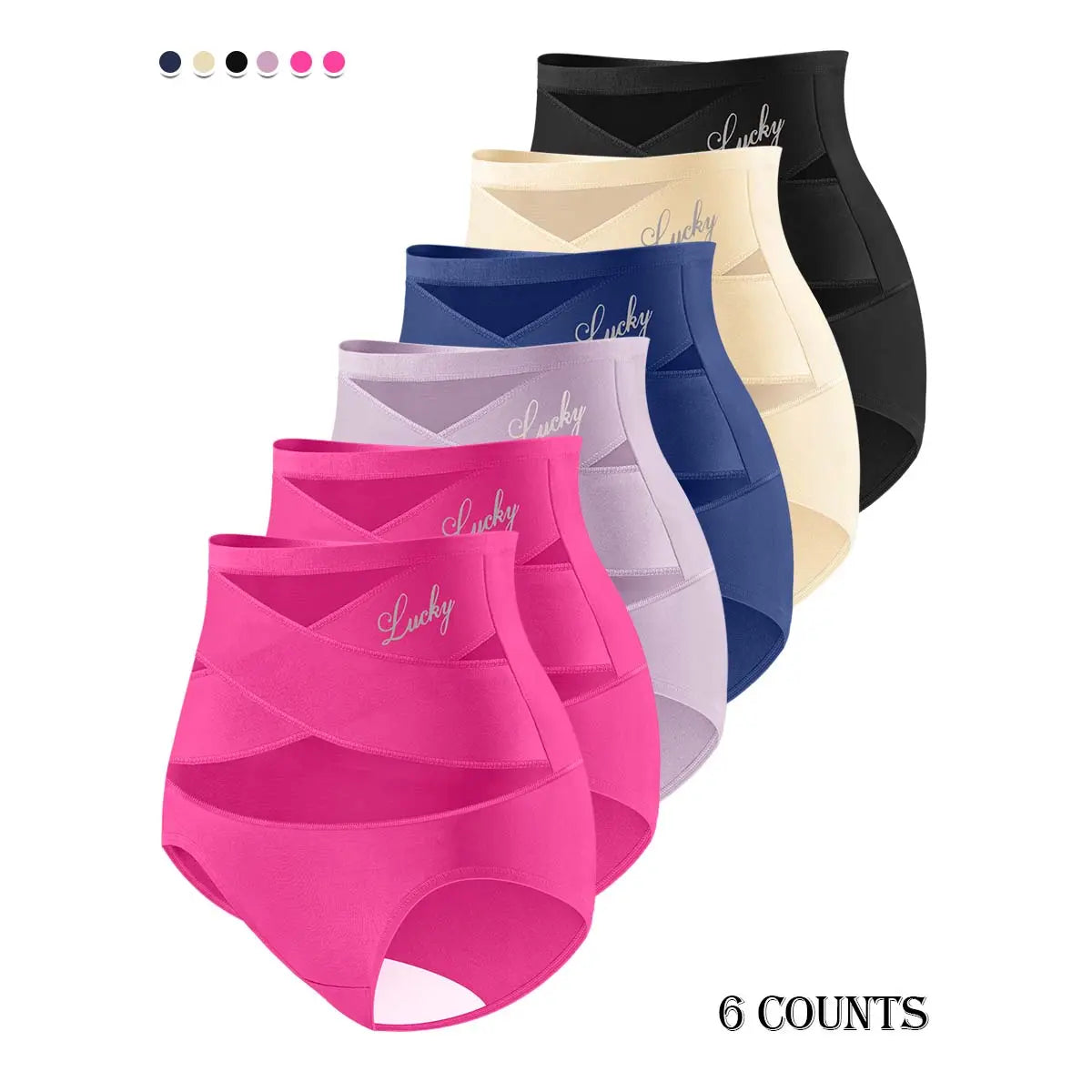 Plus-Size High-Waist Cross Tummy Control Panties