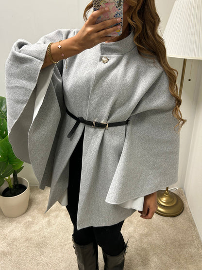 Wool Belted Cape - The Ultimate Statement in Elegant Outerwear