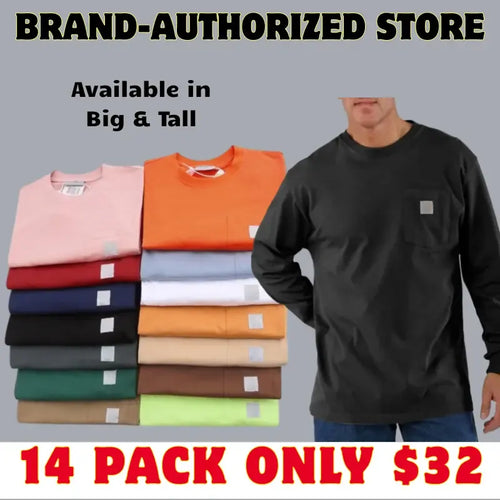 🔥Spring Clearance Sale🔥Workwear unisex Loose Fit Heavyweight Short or Long-Sleeve Pocket T-Shirt