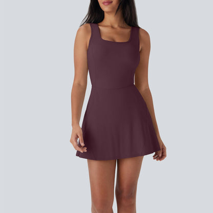 U Neck 2-in-1 Pocket Mini Cool Touch Dance Active Dress