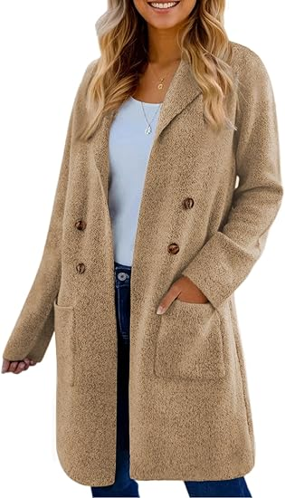 Women Fall Long Cardigan Sweater Trendy Knit Jacket Coat Dressy Blazer Coatigan