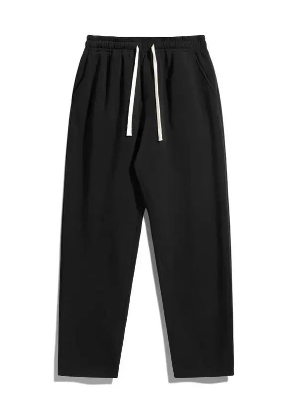 Men's Regular Fit Solid Drawstring Waist Sweatpants