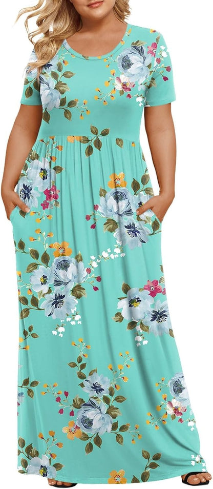 🔥Only $23.99🔥Women's Plus Size Maxi Dresses for Curvy
