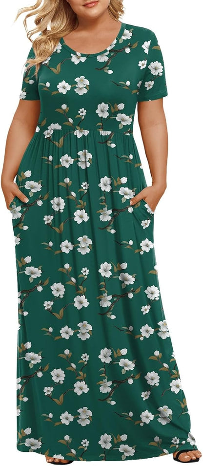 🔥Only $23.99🔥Women's Plus Size Maxi Dresses for Curvy