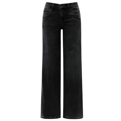 Women's Mid-Low Rise Relaxed Straight Wide Leg Jeans