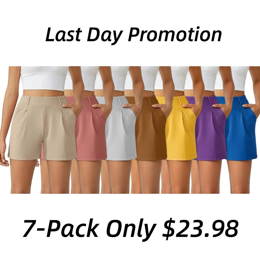 Women's Trendy High Waisted Casual Summer Shorts with Pockets