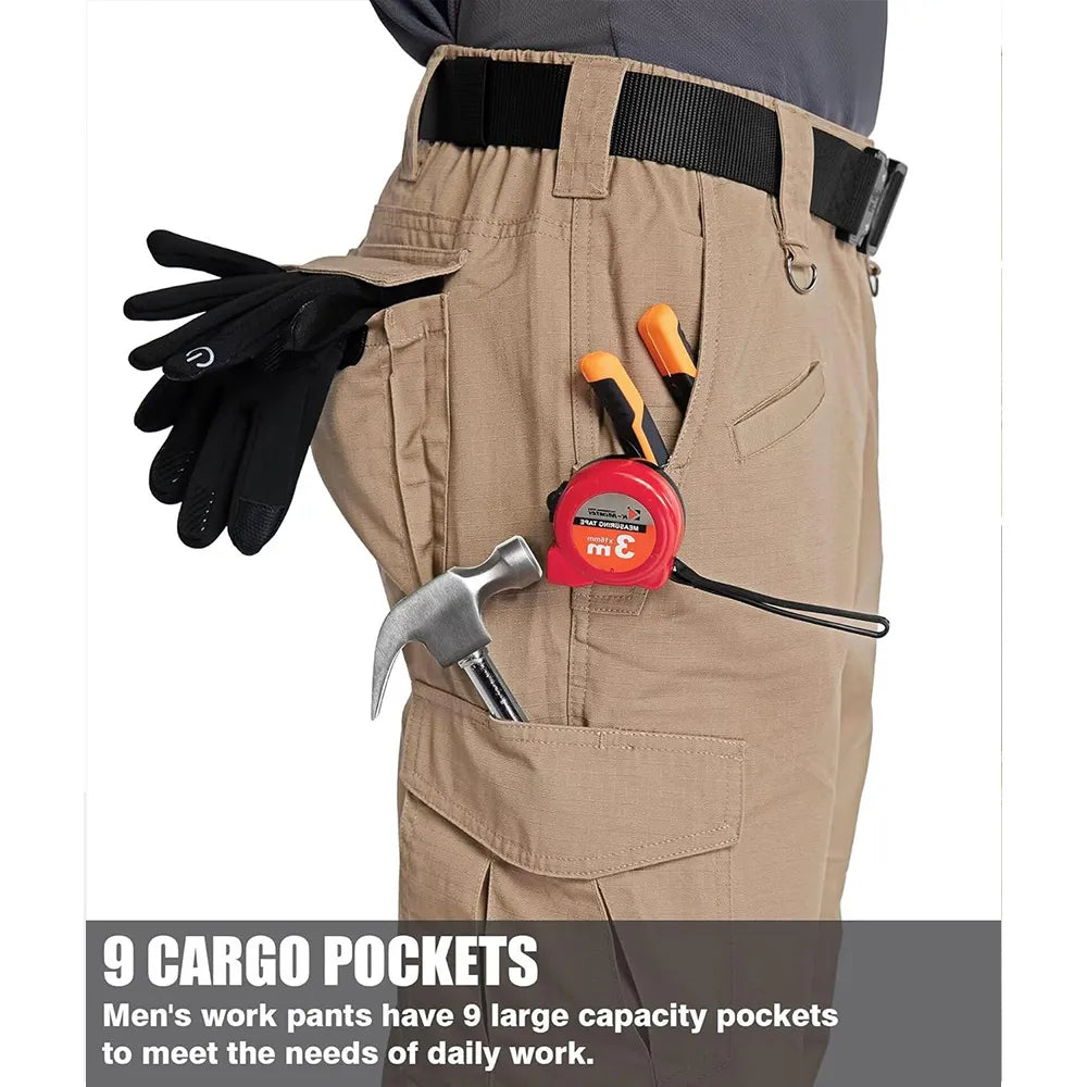 🔥Men's Ripstop Water-Resistant Cargo Pants,Ripstop Water Resistant Hiking Work Pants