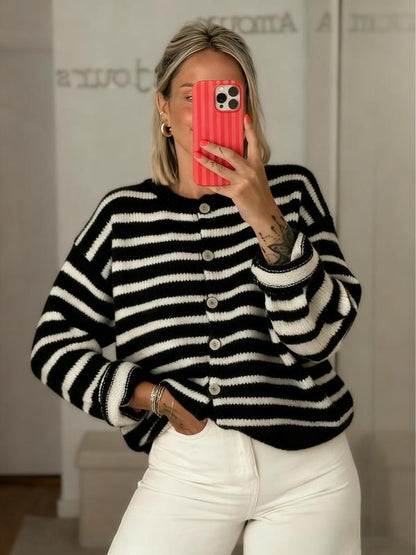 💘 Valentine’s Day Sale 💘Women's Vintage Striped Cardigan Knitwear