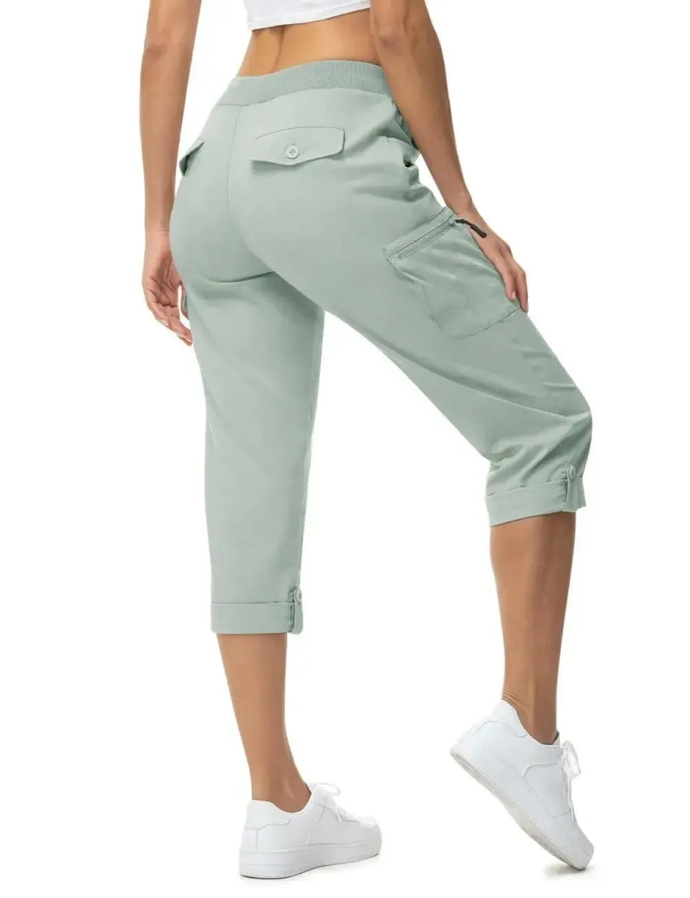 🔥Last day promotion🔥Womens Cargo Capris Lightweight Hiking Pants Shorts Cropped Cotton2