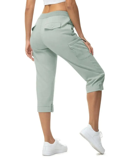 🔥Last day promotion🔥Womens Cargo Capris Lightweight Hiking Pants Shorts Cropped Cotton2