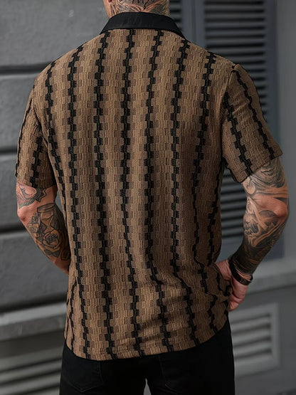 Men's Casual Plaid Stretch Short Sleeve Shirt