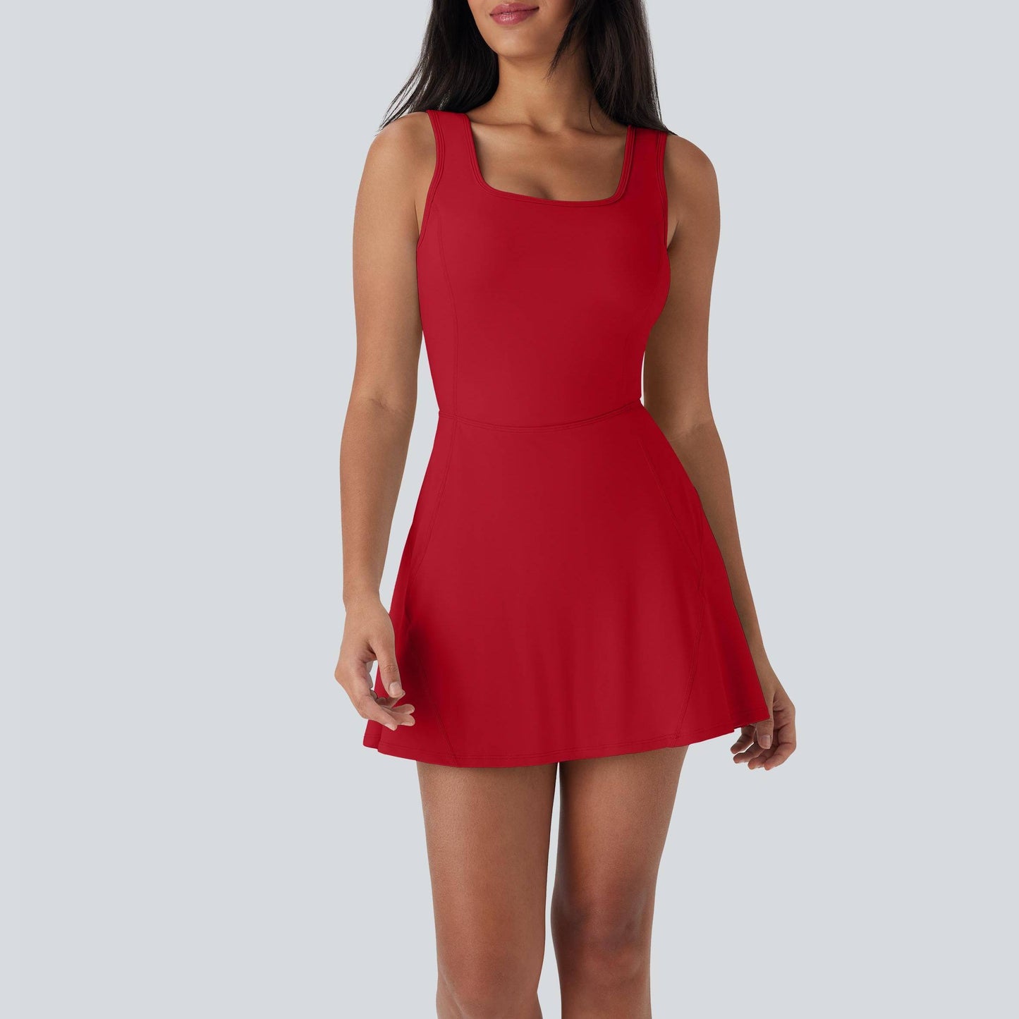 U Neck 2-in-1 Pocket Mini Cool Touch Dance Active Dress