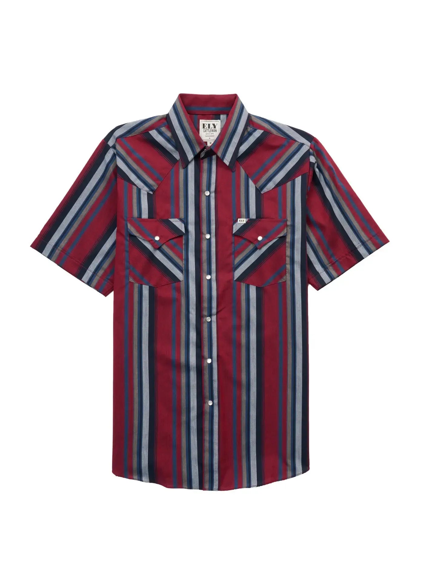 Men's Casual Striped Western Snap Shirt