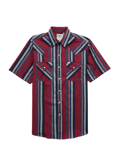 Men's Casual Striped Western Snap Shirt