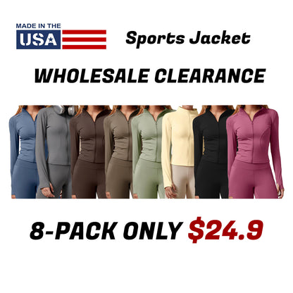 Womens Full Zip Long Sleeved Sports Jacket Slim Fit Quick Dry Stretch Fabric with Thumb Holes for Running Yoga Gym Workout Outfits Activewear