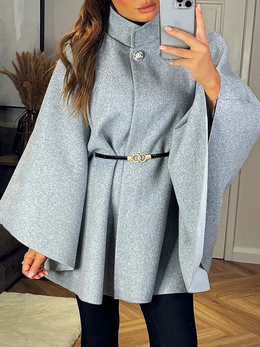 Wool Belted Cape - The Ultimate Statement in Elegant Outerwear