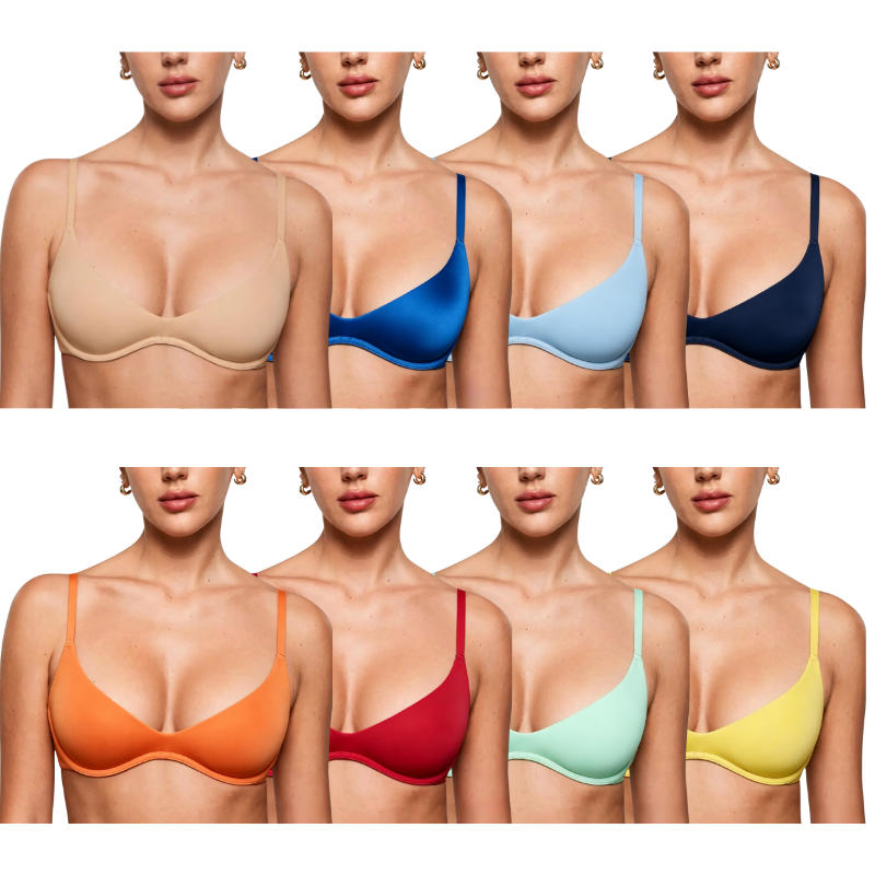 Women's Plunge Bra - Unlined Underwire Sexy Demi Balconette Bras