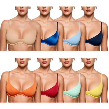 Women's Plunge Bra - Unlined Underwire Sexy Demi Balconette Bras