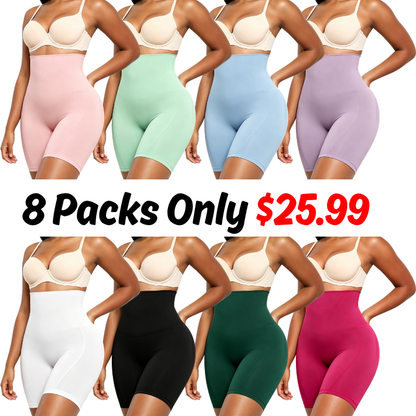 Women Seamless High Waist Sculpting Shorts Tummy & Thigh Slimming Shapewear