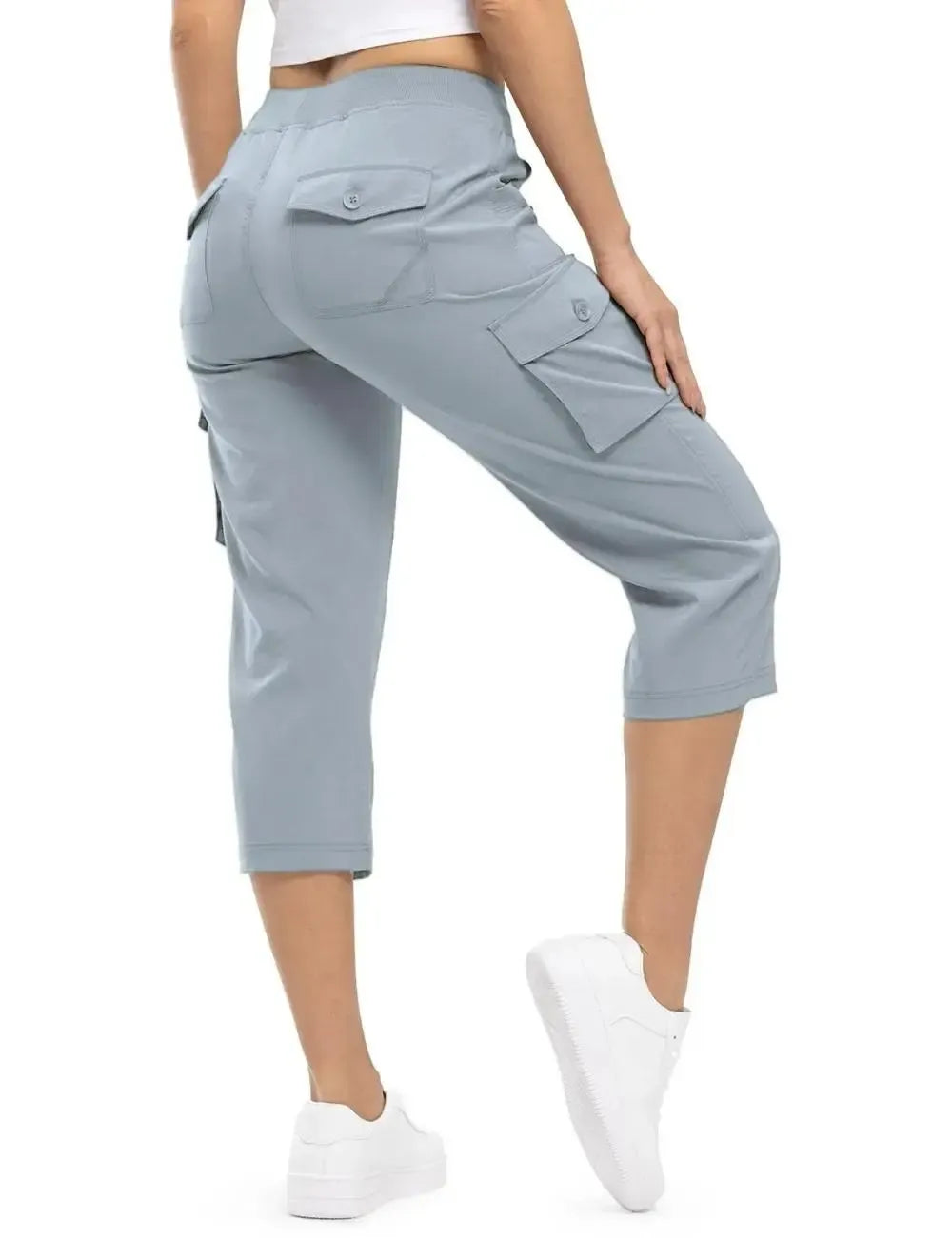 🔥Last day promotion🔥Womens Cargo Capris Lightweight Hiking Pants Shorts Cropped Cotton2