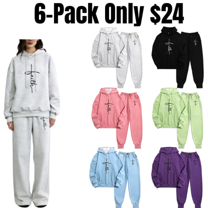 Women's Printed Hooded Top & Pants Set