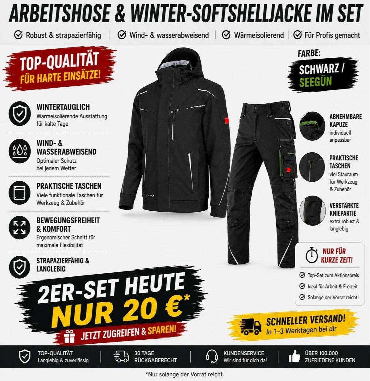 Letzter Verkaufstag-Softshelljacke x Bundhose Set