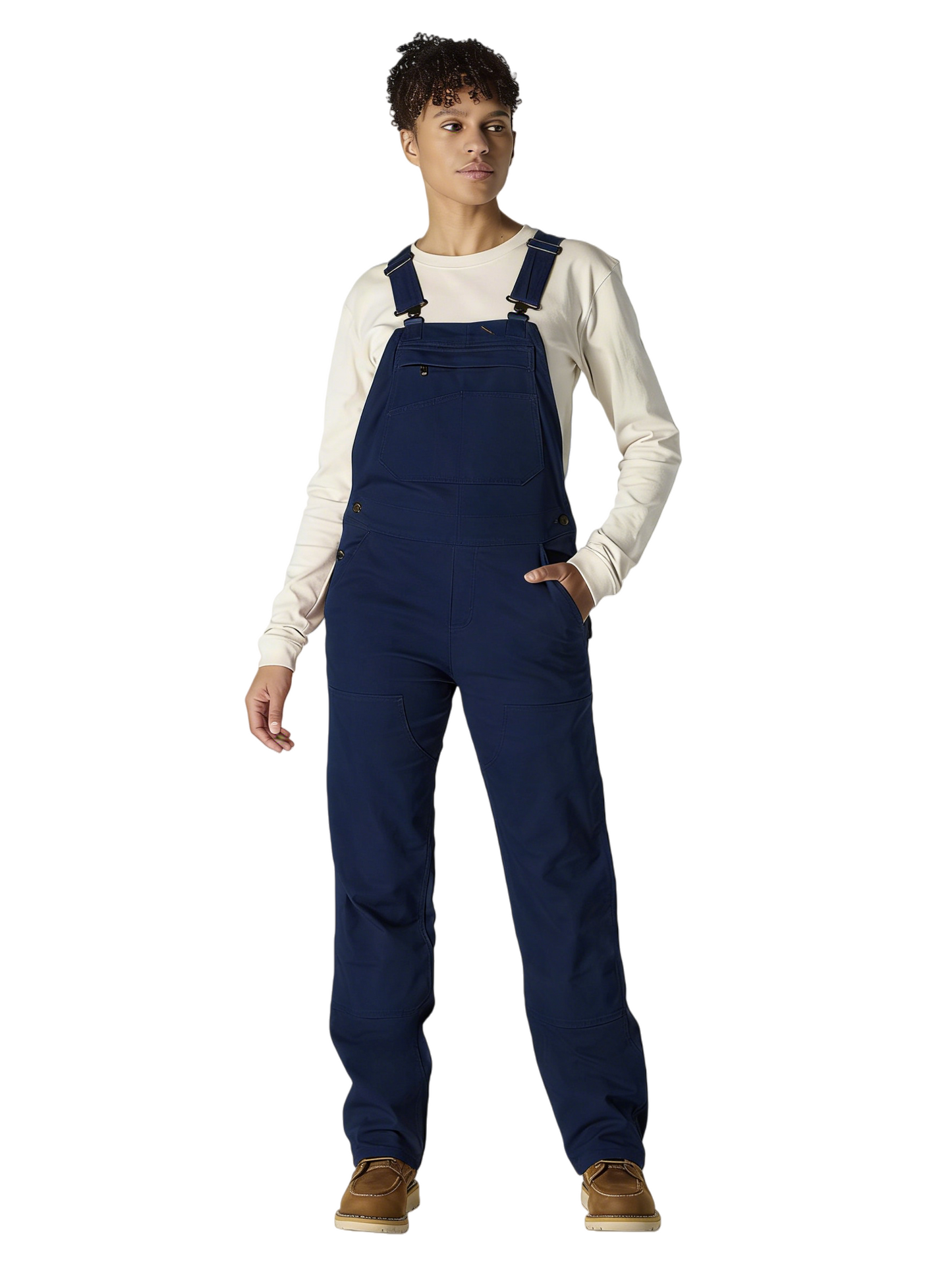 🏆Men's product sells best first 🔥Women’s Rugged Double-Front Bib Overalls – Reinforced Workwear Fit, Dark Brown (Plus Size, Medium Tall)