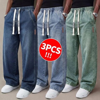 Men's Stretch Cotton Loose Fit Jeans