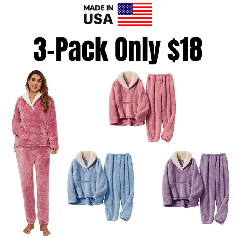 Women's Fluffy Fleece Winter Pajama Set