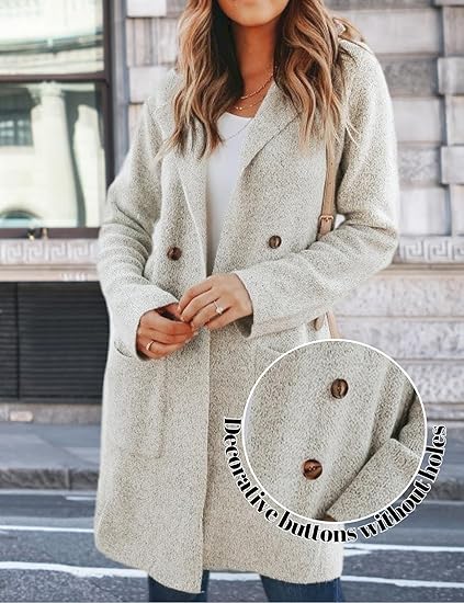Women Fall Long Cardigan Sweater Trendy Knit Jacket Coat Dressy Blazer Coatigan