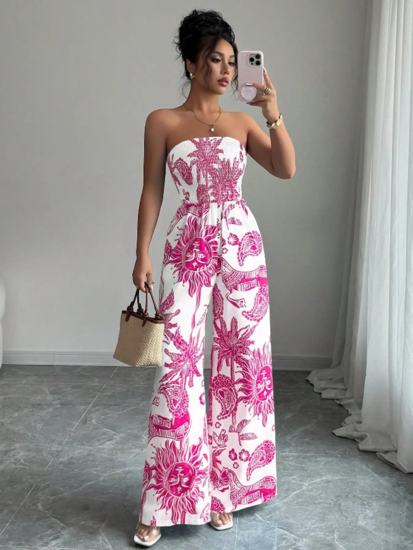 Women's Woven Fabric Casual Fitted Jumpsuit