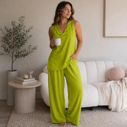 Sleeveless Top Wide Leg Pants Set