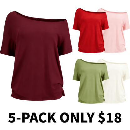 Women's Solid Basic Tee & Men's Muscle Slim Henley Shirts