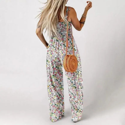 💕Women's Casual Print Sleeveless Overalls Jumpsuits