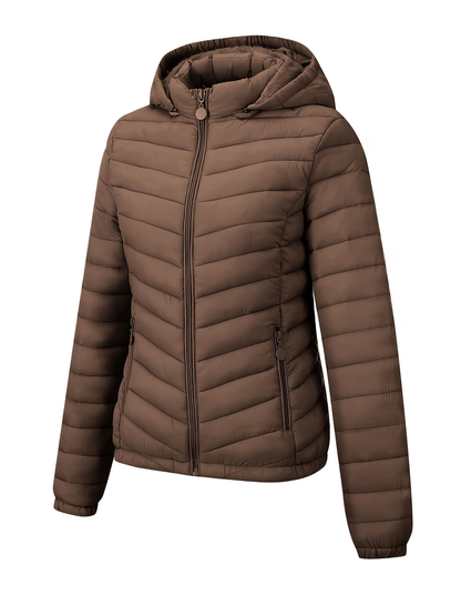 Women's Hooded Padded Coat - Fashion Simple Versatile Lightweight Pockets for Autumn Winter Commuter