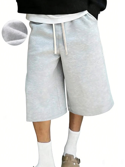 Men's Wide-Leg Casual Drawstring Shorts