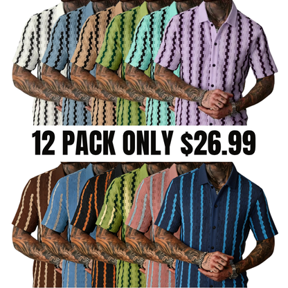Men's Casual Plaid Stretch Short Sleeve Shirt