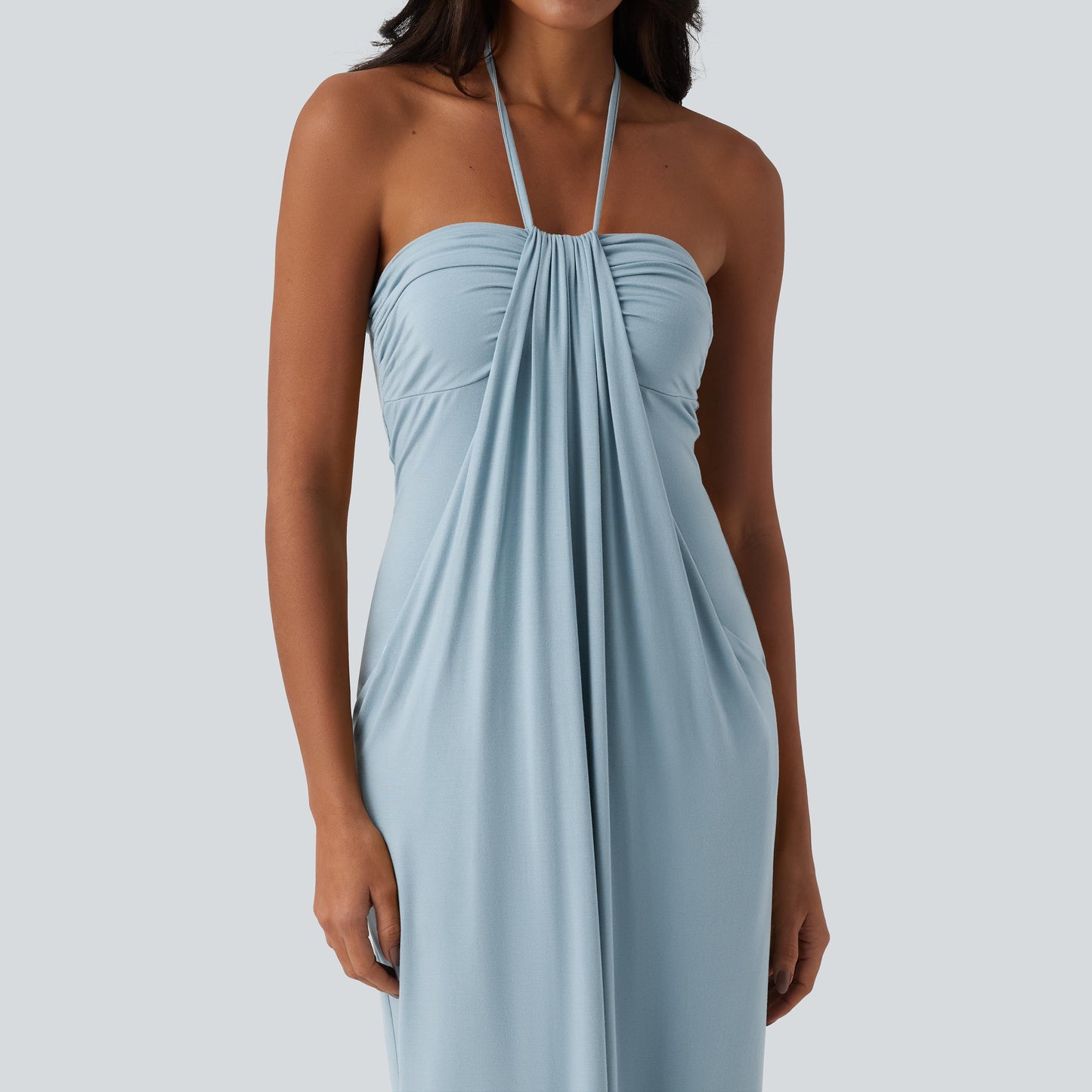 Halter Tie Back Maxi Dress with Pockets