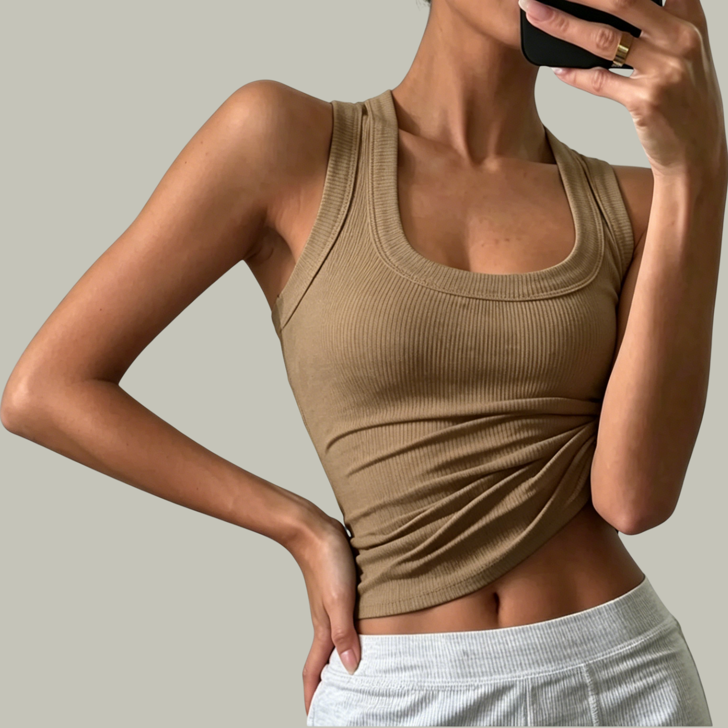 Women's Casual Slim-Fit Plain Sleeveless Tank Top